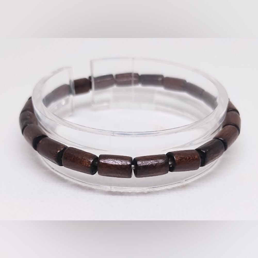 Men's bracelet beaded‎ beads brown new e48